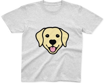 Kids Labrador T-Shirt | 100% Cotton | Pink, Blue, Yellow and Grey