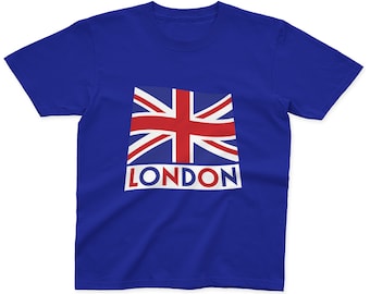 Kids London T-Shirt | 100% Cotton | Pink, Blue, Yellow and Grey