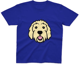 Kids Labradoodle T-Shirt | 100% Cotton | Pink, Blue, Yellow and Grey