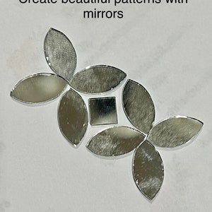 Leaf shaped craft glass mirrors shisha mirror, embroidery, lippan kaam clay art FAST shipping from USA image 4