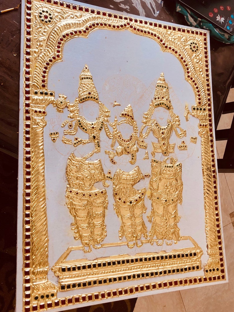 Tanjore Gold foils 10 pack size 3 x 4 high quality Gold leaf sheets, Tanjore painting raw materials, gold art image 5