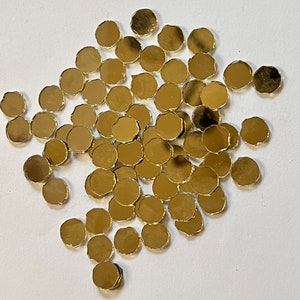 200 pieces Round Mosaic Gold glass mirror tiles 1x1 cm shisha mirror for art & crafts, embroidery, lippan clay art FAST shipping from USA