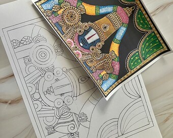 Tirupathi Balaji Trace picture set  for Tanjore painting and other art work projects