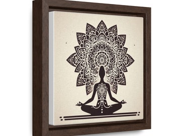 yoga abstract Canvas Wall Art Silhouette Artwork Yoga Studio Decor Yoga Pose Wall Art Gallery Canvas Wraps, Square Frame