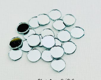 Mini Round Craft Glass Mirrors, 6,8,10,12 mm Round Shisha Mirror, Mandala Art, Embellishments