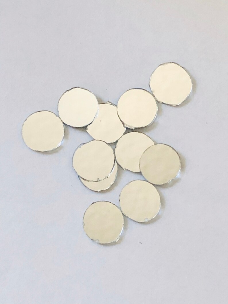 100 pieces Round mini craft glass mirrors 12 mm, 10 mm 6 mm 8mm, shisha mirror, embroidery, lippan kaam clay art FAST shipping from USA image 7