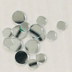 100 pieces Round mini craft glass mirrors 12 mm, 10 mm 6 mm 8mm, shisha mirror, embroidery, lippan kaam clay art FAST shipping from USA image 2