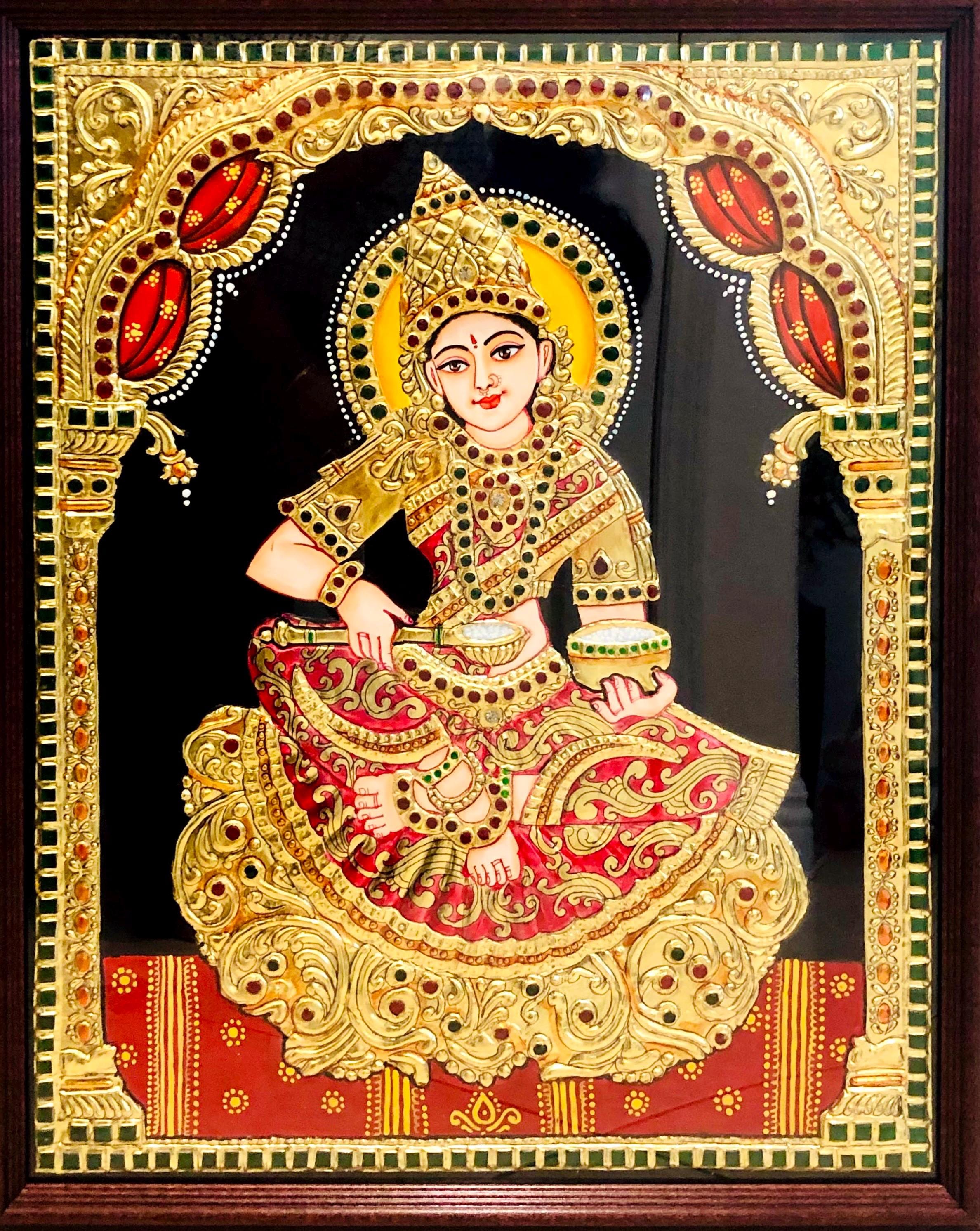 Annapoorani Devi Tanjore Painting Outline Sketch (digital Download