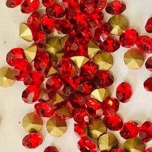 4000 - 3MM Siam Red Rhinestones Nonhotfix Flat Back Resin Faceted Crafts