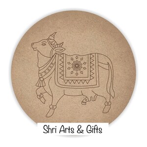 Pichwai Cow Premarked MDF base for DIY art projects - mdf art, acrylic painting shipped from USA