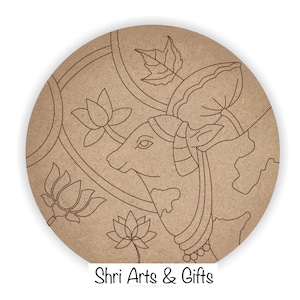 Pichwai Cow Premarked MDF base for DIY art projects - mdf art, acrylic painting shipped from USA