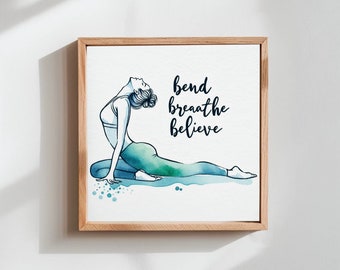 yoga pose motivational printable wall art yoga wall art poster, yoga gift home decor yoga digital art / Yoga Artwork / Yoga Art