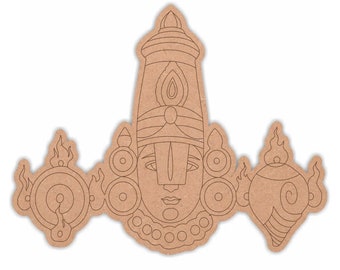 Tirupathi Balaji Premarked MDF cutout for home decor ,  DIY art projects - mdf art  shipped from USA