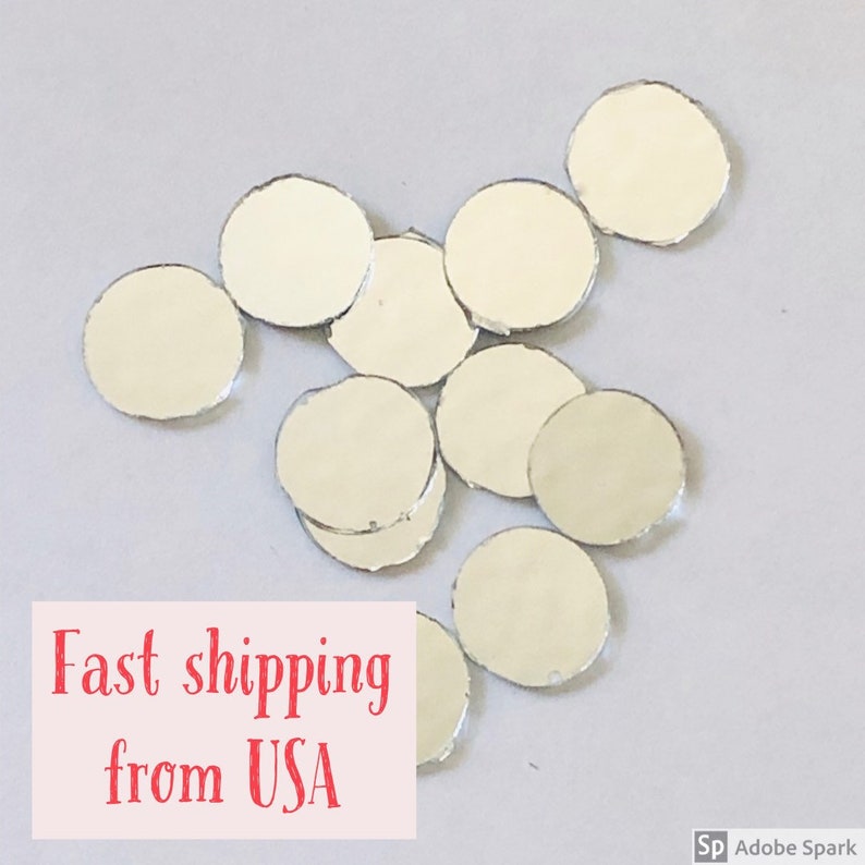 100 pieces Round mini craft glass mirrors 12 mm, 10 mm 6 mm 8mm, shisha mirror, embroidery, lippan kaam clay art FAST shipping from USA image 1