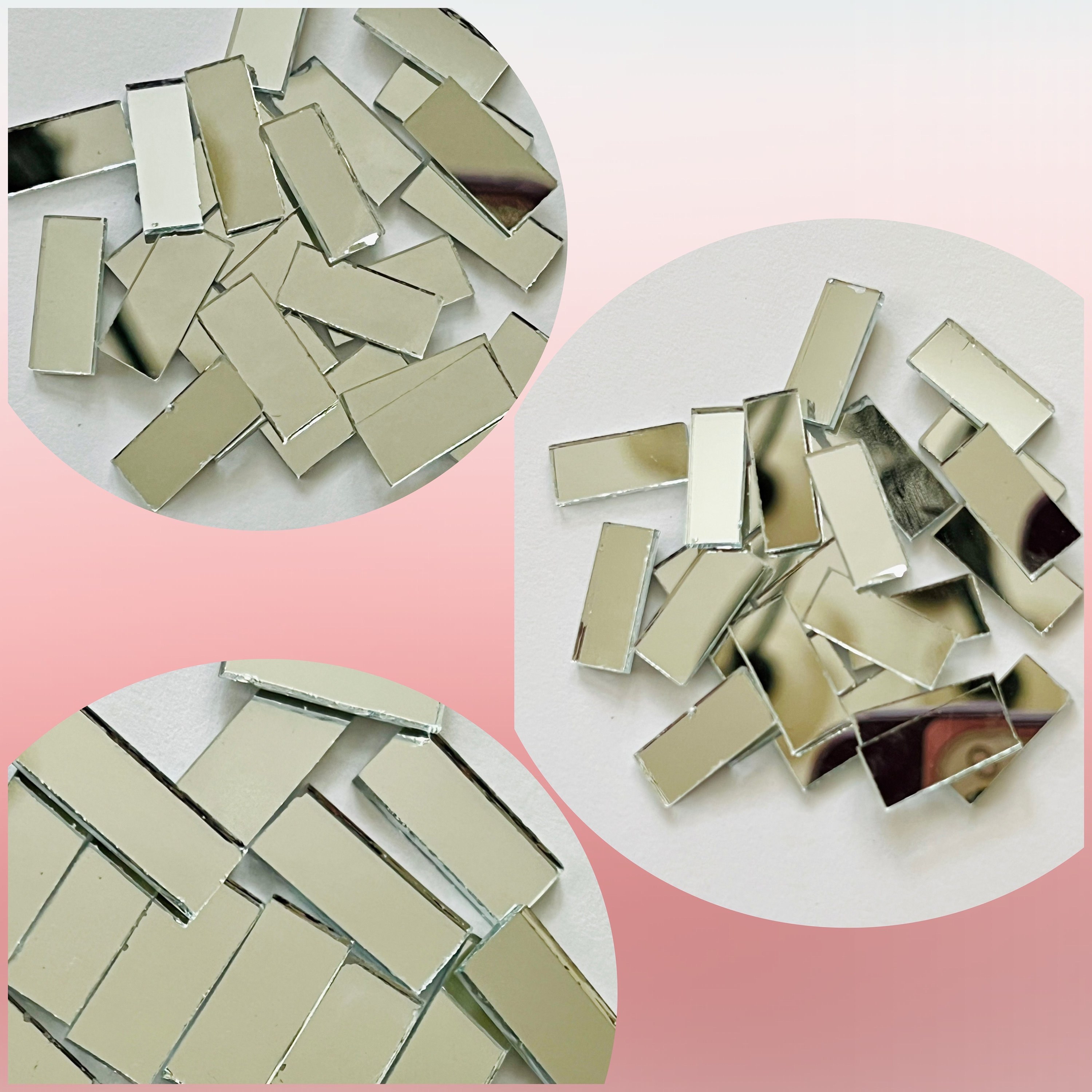 3 x 3 inch Glass Craft Small Square Mirrors 10 Pieces Mosaic Mirror Tiles