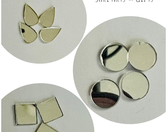 300 pcs Multishape Silver craft acrylic mirrors,  shisha mirror, embroidery, lippan kaam clay art FAST shipping from USA