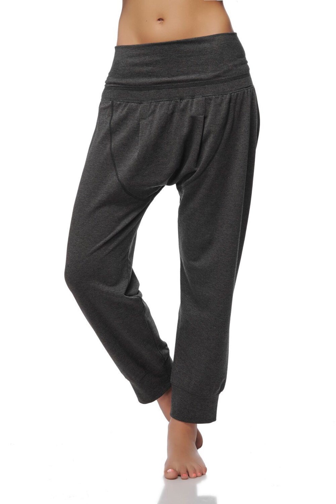 Low Rise Yoga Pants Loose Harem Yoga Pants Loose Gray Etsy