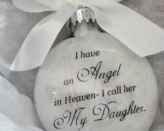 Daughter Memorial Sympathy Gift Angel in Heaven I call her My Daughter Child Loss Bereavement Ornament Remembrance Bauble Bereaved Parents