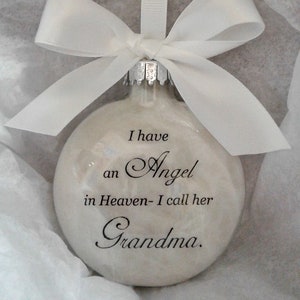 Grandma Memorial In Memory Christmas Ornament Angel in Heaven I call her GRANDMA Loss of Grandmother Sympathy Gift Gran Remembrance Keepsake image 1