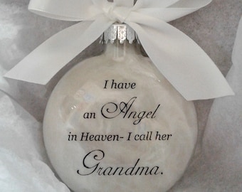 Grandma Memorial In Memory Christmas Ornament Angel in Heaven I call her GRANDMA Loss of Grandmother Sympathy Gift Gran Remembrance Keepsake