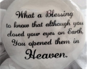 Memorial Ornament: Loss of Parents Personalized Bereavement Gift Closed Your Eyes on Earth
