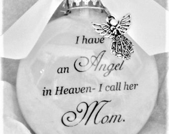 Memorial Ornament, Angel in Heaven I Call Her Mom, Loss of Mom, Personalized Sympathy Gift