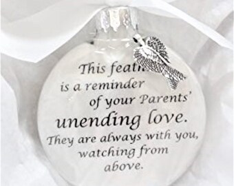 Glass Memorial Christmas Ornament: Loss of Parents Unending Love Remembrance Keepsake Sympathy Gift