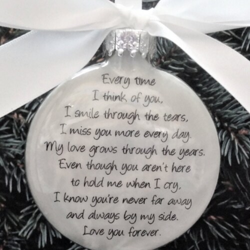 Memorial Ornament in Memory Gift Loss of Husband Loss of Wife