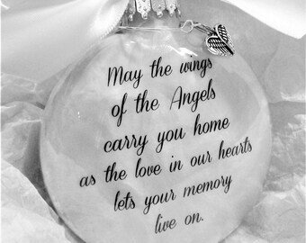 Personalized Memorial Christmas Ornament: May the Wings of Angels Sympathy Gift Loss of Loved One