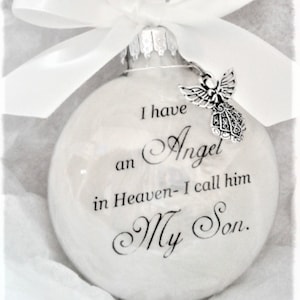 Son Memorial Sympathy Gift Angel in Heaven I call him My Son Child Loss Bereavement Christmas Ornament Remembrance Bauble Grieving Parents