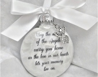 Personalized Memorial Ornament: Angel Wings Keepsake, Sympathy Gift