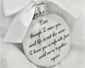 Memorial Christmas Ornament: Feather-Filled Remembrance Bauble Sympathy Gift Condolence Keepsake