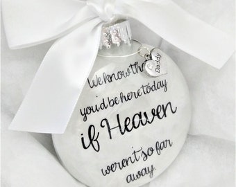 Memorial Wedding Ornament: In Memory of Loved One, Feather Filled Glass Ornament