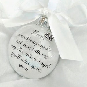 In Memory of Mom Memorial Keepsake Sympathy Gift Loss of Mother Christmas Ornament Remembering Mommy in Heaven Bereavement Guardian Angel image 1