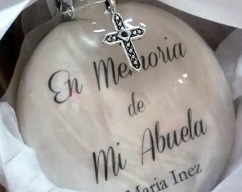 Grandmother Memorial Ornament in Spanish - En Memoria de Mi Abuela - In Memory Christmas Decoration - Sympathy Gift - Loss of Nana in Heaven