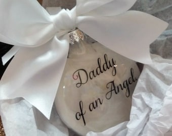 Daddy of an Angel Miscarriage Gift Personalized Baby Memorial Ornament In Memory Pregnancy Loss of Baby Christmas Bauble  Death of Child