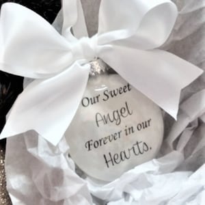 Pregnancy Loss Miscarriage Memorial Christmas Ornament Our Sweet Angel In Memory of Baby Loss Remembrance of Infant Sympathy Gift Keepsake