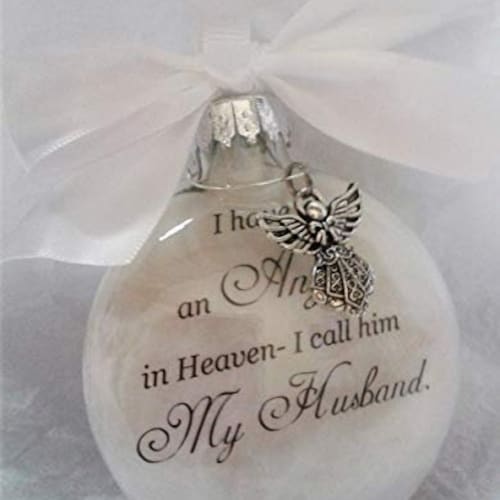 Sympathy Gift Butterflies from Heaven In Memory of Loved One Memorial Christmas Ornament w/Aqua