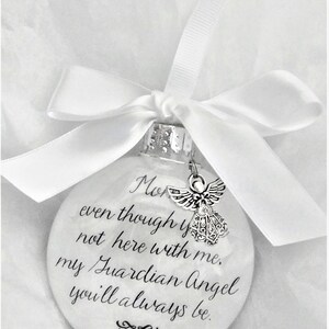 In Memory of Mom Memorial Keepsake Sympathy Gift Loss of Mother Christmas Ornament Remembering Mommy in Heaven Bereavement Guardian Angel image 2