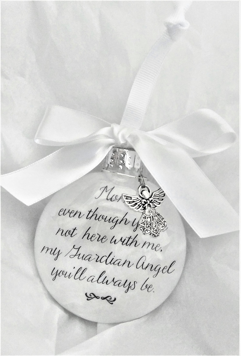 In Memory of Mom Memorial Keepsake Sympathy Gift Loss of Mother Christmas Ornament Remembering Mommy in Heaven Bereavement Guardian Angel image 2