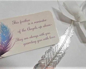 Silvertone Guardian Angel Feather Christmas Ornament: Sympathy Gift