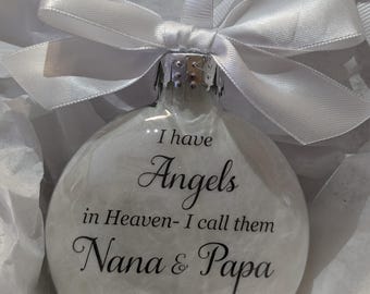Grandparents Memorial Ornament: Loss of Nana and Papa Sympathy Gift