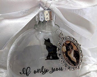 Personalized Cat Memorial Ornament: Loss of Pet Sympathy Gift with Photo Charm