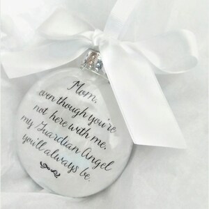 In Memory of Mom Memorial Keepsake Sympathy Gift Loss of Mother Christmas Ornament Remembering Mommy in Heaven Bereavement Guardian Angel image 9