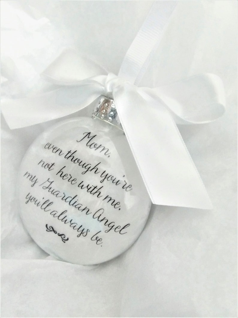 In Memory of Mom Memorial Keepsake Sympathy Gift Loss of Mother Christmas Ornament Remembering Mommy in Heaven Bereavement Guardian Angel image 9