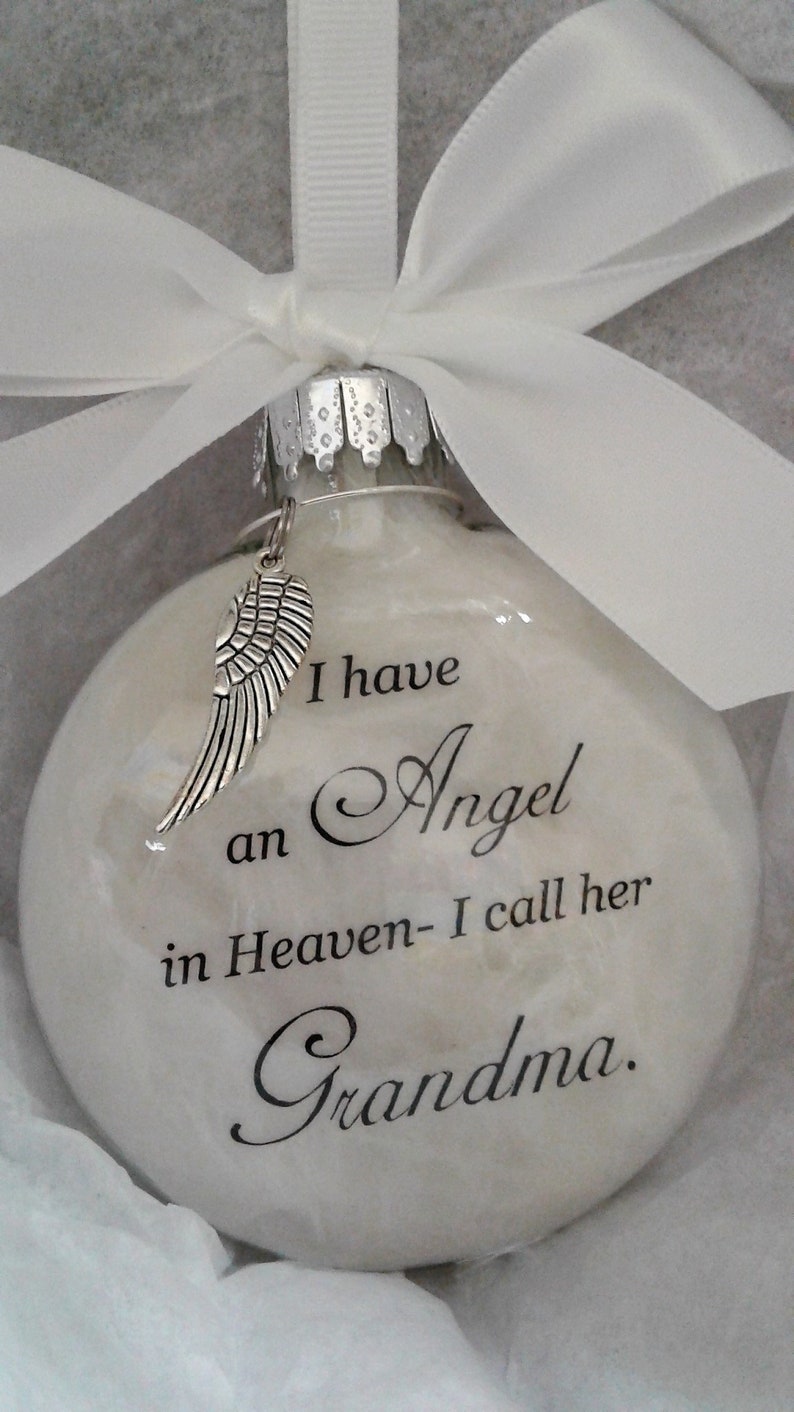 Grandma Memorial In Memory Christmas Ornament Angel in Heaven I call her GRANDMA Loss of Grandmother Sympathy Gift Gran Remembrance Keepsake image 8