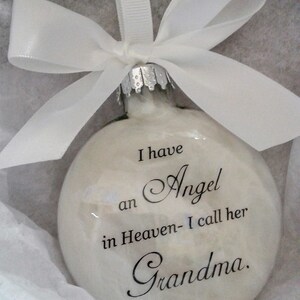 Grandma Memorial In Memory Christmas Ornament Angel in Heaven I call her GRANDMA Loss of Grandmother Sympathy Gift Gran Remembrance Keepsake image 6