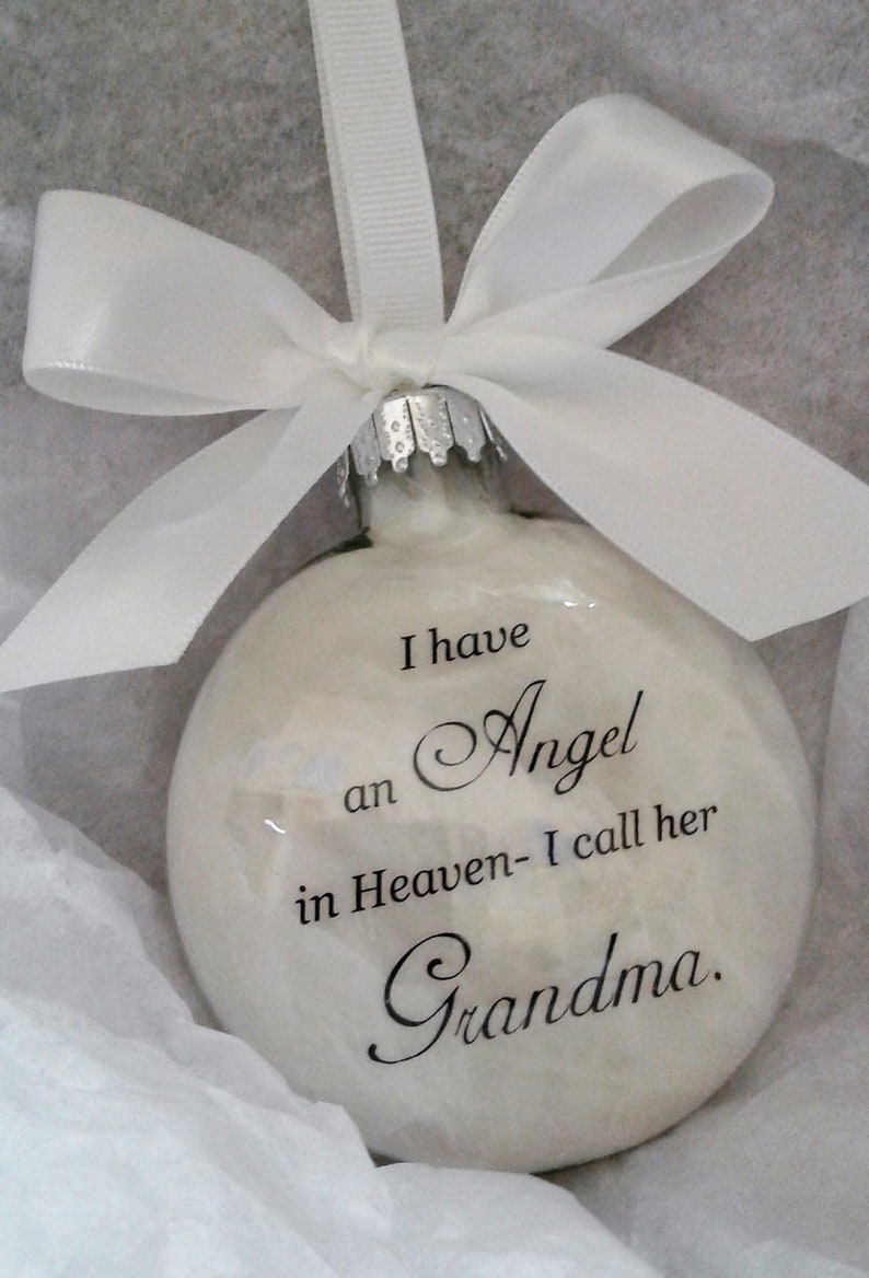 Grandma Memorial In Memory Christmas Ornament Angel in Heaven I call her GRANDMA Loss of Grandmother Sympathy Gift Gran Remembrance Keepsake image 6