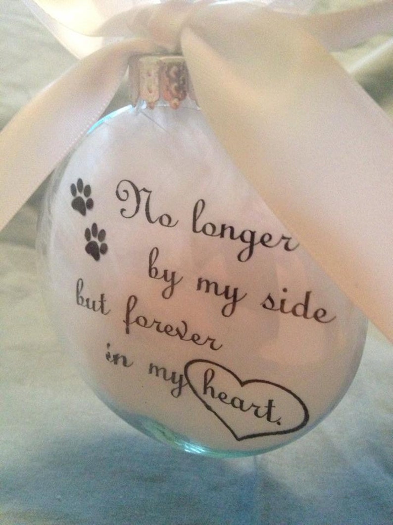 Pet Memorial Christmas Ornament No Longer By My Side Forever in My Heart In Memory Gift Personalized Dog Keepsake Loss of Cat
