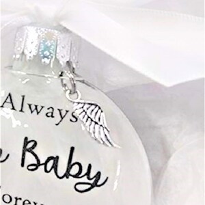 Miscarriage Memorial Christmas Ornament Always My Baby In Memory of Sympathy Gift Pregnancy Loss Infant Death Bereavement Grieving Parents A. Small Wing